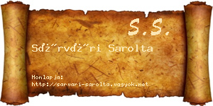 Sárvári Sarolta névjegykártya